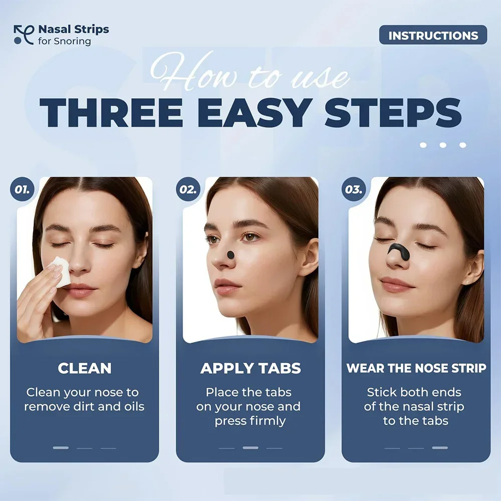 

Anti Snoring Nasal Velcro Patch Physical Expansion Nasal Patch Non-Invasive Easier Breath Sleep Aid Anti-Snoring Nasal Strip