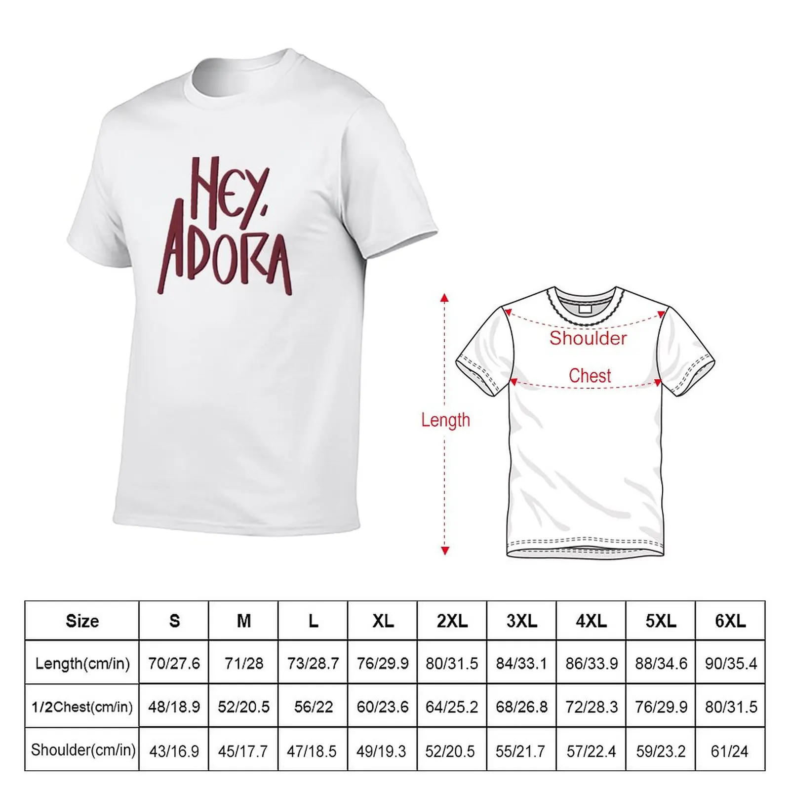 New hey, adora T-Shirt Short sleeve heavyweight t shirts plus size tops heavy weight t shirts for men