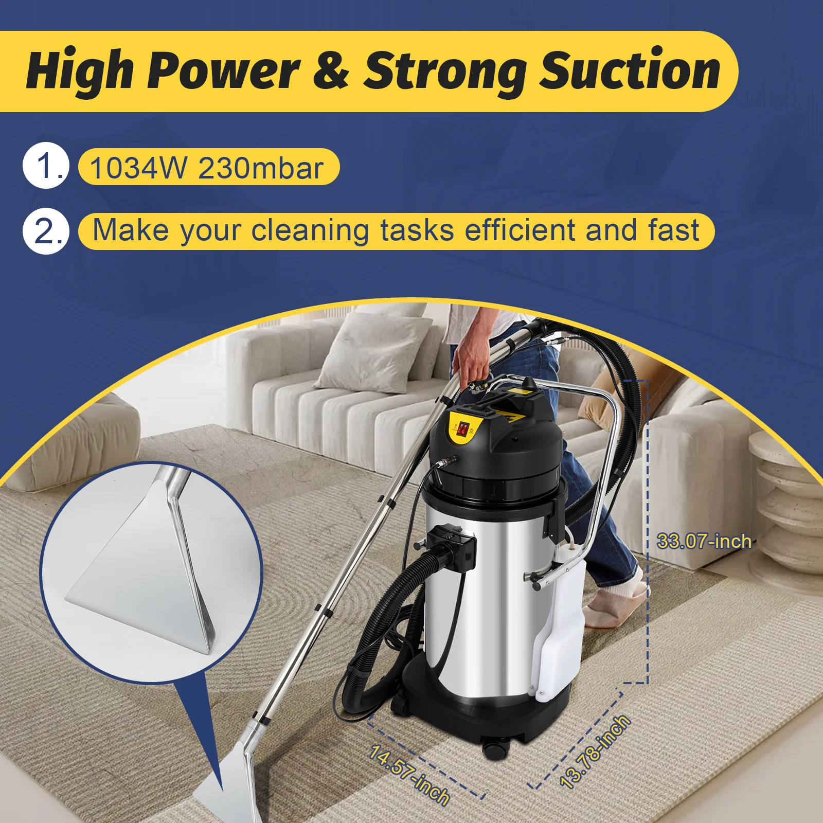 110V 40L Home Carpet Cleaning Machine, Living Room, Bedroom Carpet Cleaning