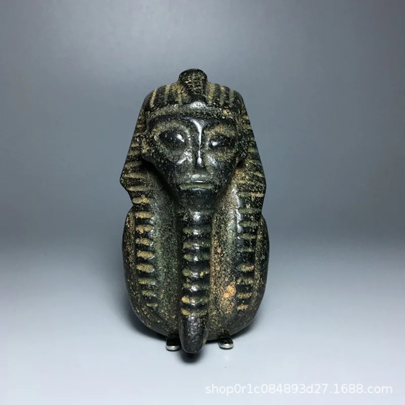 

Red Mountain Culture Ancient Egyptian Pharaoh Head Meteorite Pendant Handheld Stone Ornament Plaything