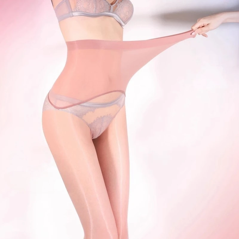 528 Pin High Density Seamless Crotch High Waist Shaping Pantyhose Women Plus Size Oil Shiny Tights With Faint Fragrance