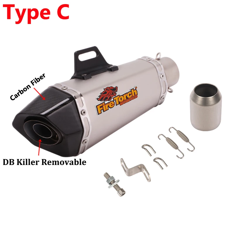 Universal 51mm Motorcycle Exhaust Escape Muffler For R3 MT07 FZ1 R6 R7 ZX6R ZX10 Z900 800MT MT09 CBR1000 703RR With DB Killer - view 5