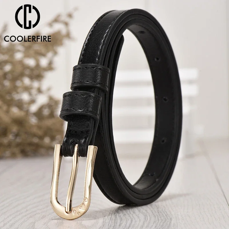 Fashion Women Slim Skinny Betls Pin Buckle High Quality Leather Belts for Lady Dress Jeans Strap LB2141