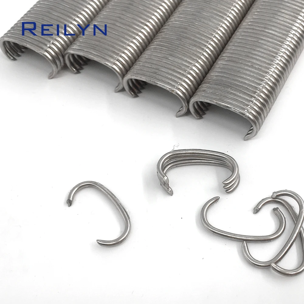 1000PCS C-type Nails C17 C24 Galvanized Iron C-ring Nail for Pneumatic C-type Nail Gun Installation Chicken Bird Pet Cage Fence