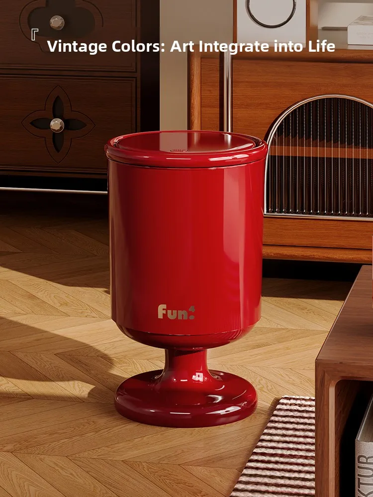 

Роскошная круглая пластиковая мусорная корзина с крышкой и подставкой для стаканов для дома, кухни, спальни, офиса, гостиной, новинка 2026 года