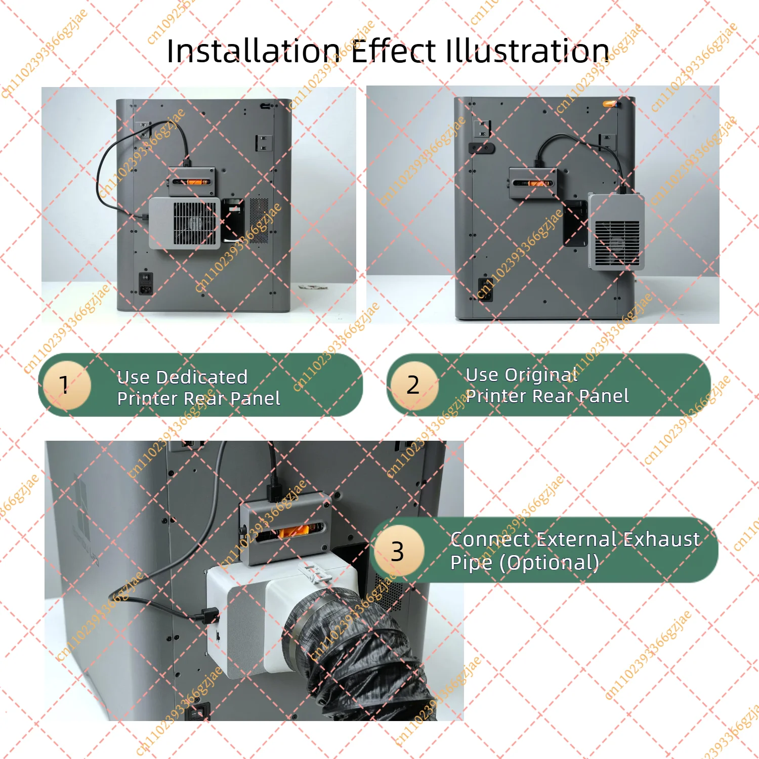 External Exhaust Fan Kit for Bambu Lab P2S 3D Printer Upgrades