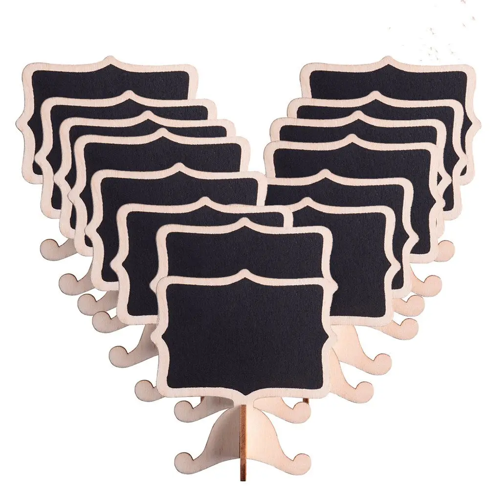 14Pcs Mini Chalkboards with Holder Stand for Table Numbers Menus Greetings Wedding Reception Signs Craft Dinner Party Decor