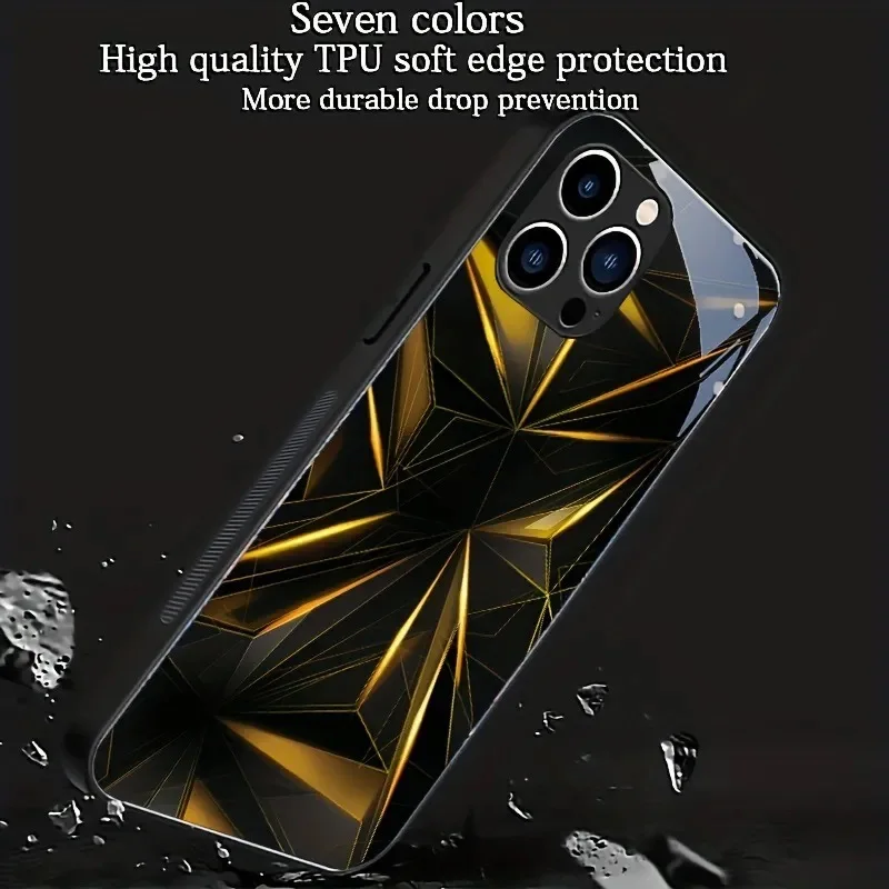 Geometry LED Light Luminous Phone Case For iPhone 16 15 13 Pro 12 Mini 14 Plus 11 XS Max X XR 8 7 Luxury Circuit Call Glow Shell