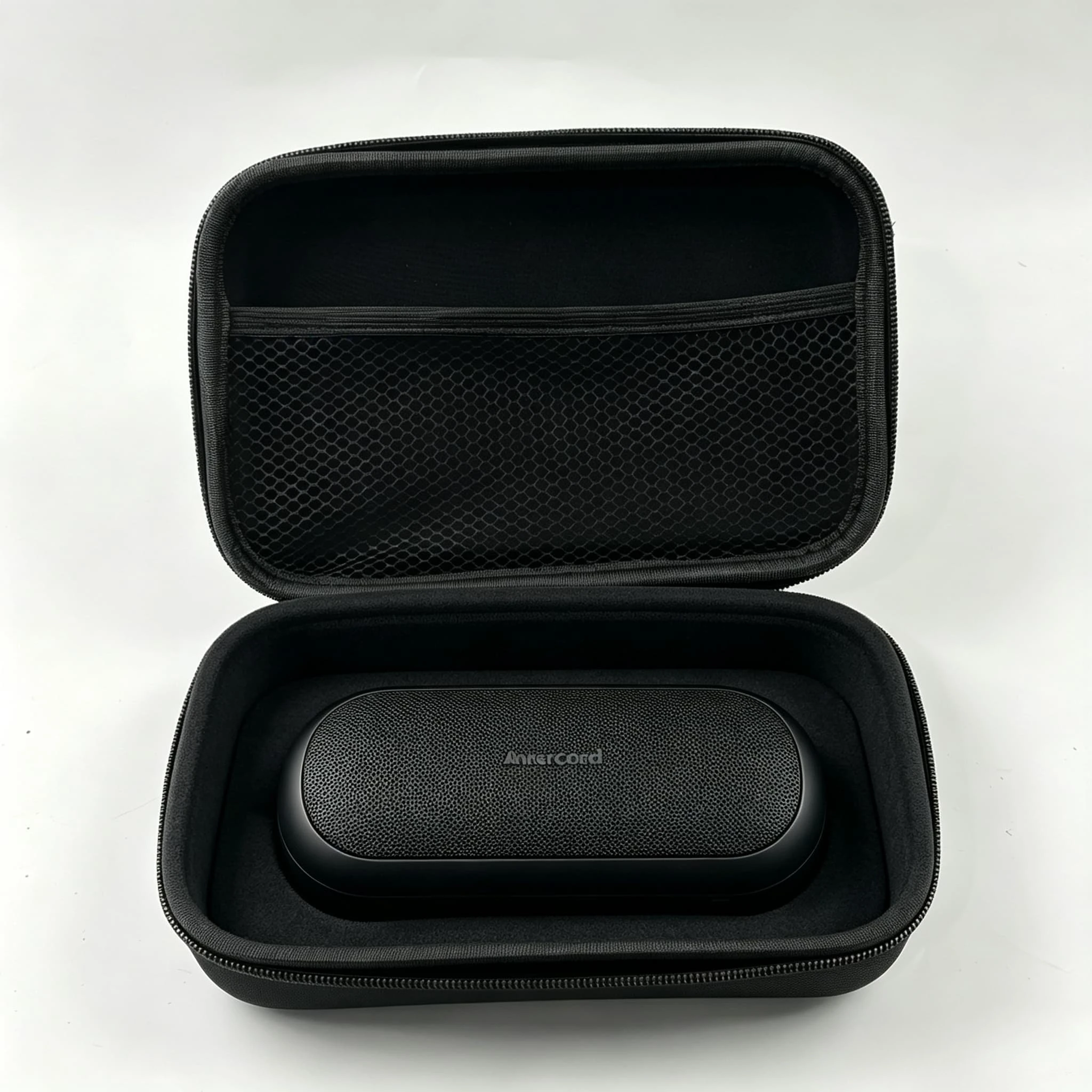 Hard EVA Speaker Carrying Case, Shockproof Portable Travel Storage Bag for Bluetooth Speaker, With Mesh Pocket for Cables