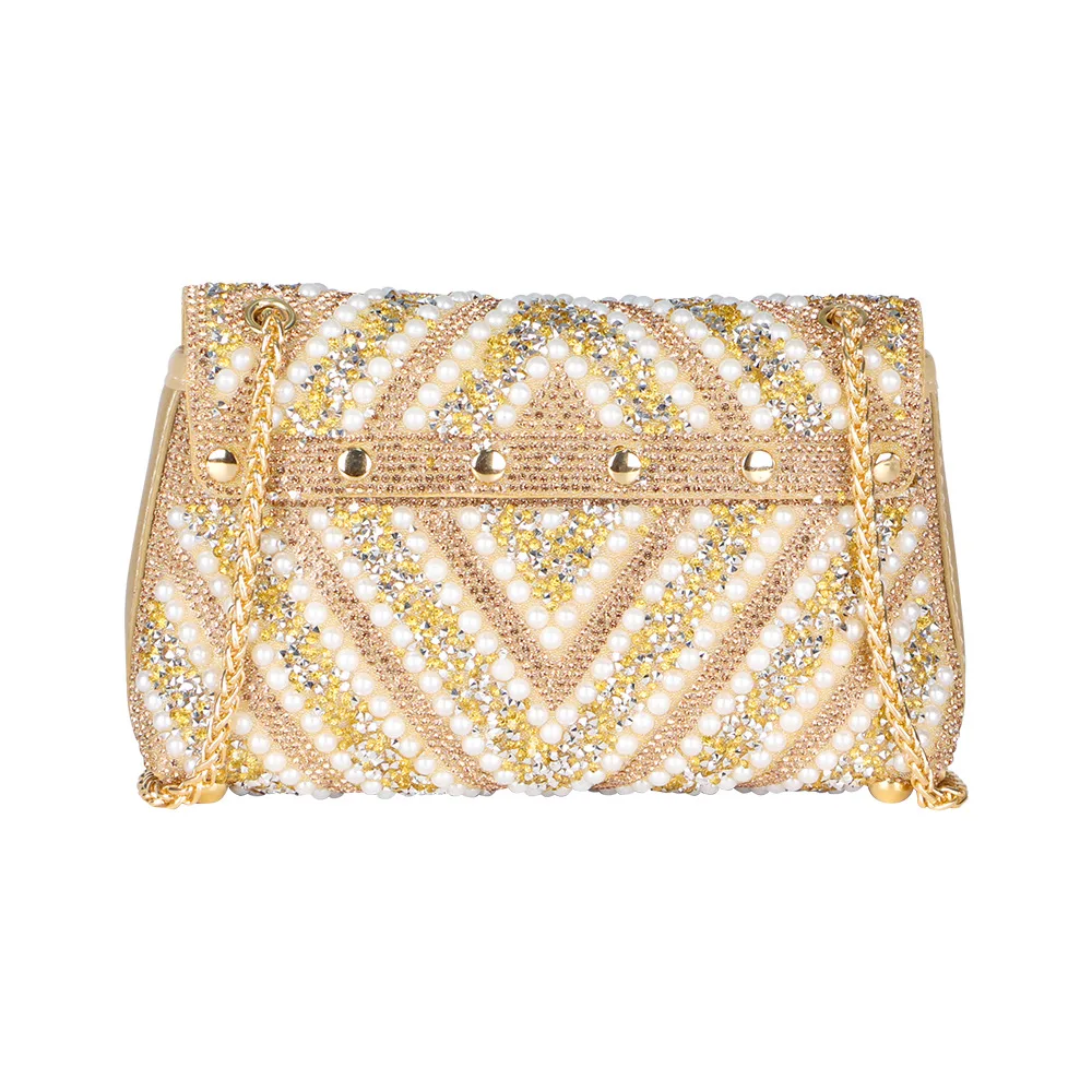 Luxury Evening Bags Gold  Rhinestone Clutch Crystal Evening Bag for Women Formal Party Cocktail Clutches Minaudiere Handbags