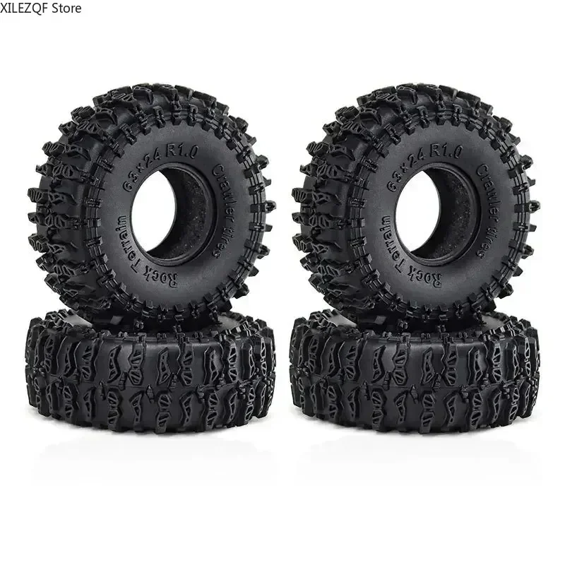 

CNC Metal 1.0" Beadlock Wheels Rims with Mud Tires for 1/24 RC Crawler, Upgrade Parts for Axial SCX24 FCX24 Enduro24