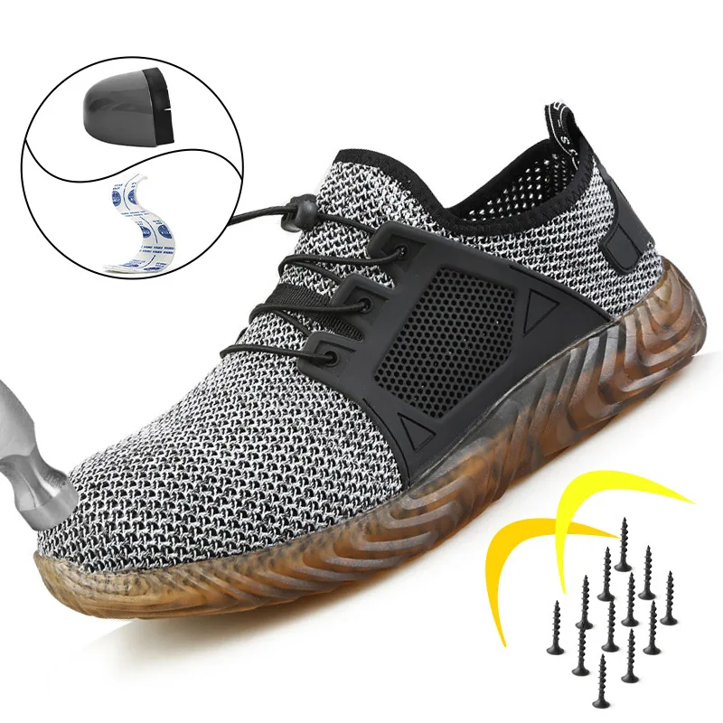 Universal Safety Shoes Construction Steel Toe Work Sneakers Breathable Lightweight Work Safety Boots Anti-puncture Shoes for Men
