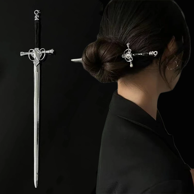 Vintage Chinesischer Stil Schwert-Haarstab Damen Punk Metall-Haarnadeln Haarklammer Kopfschmuck Haarschmuck Accessoires