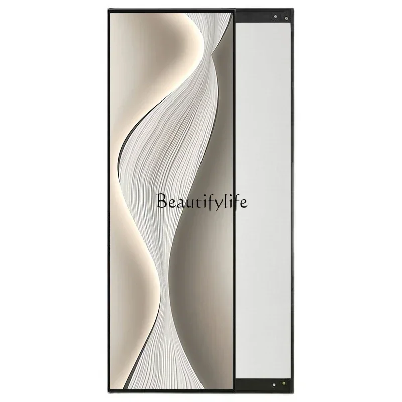 

Light luxury art mirror invisible full body mirror push-pull hidden bedroom wall hanging homeSSS