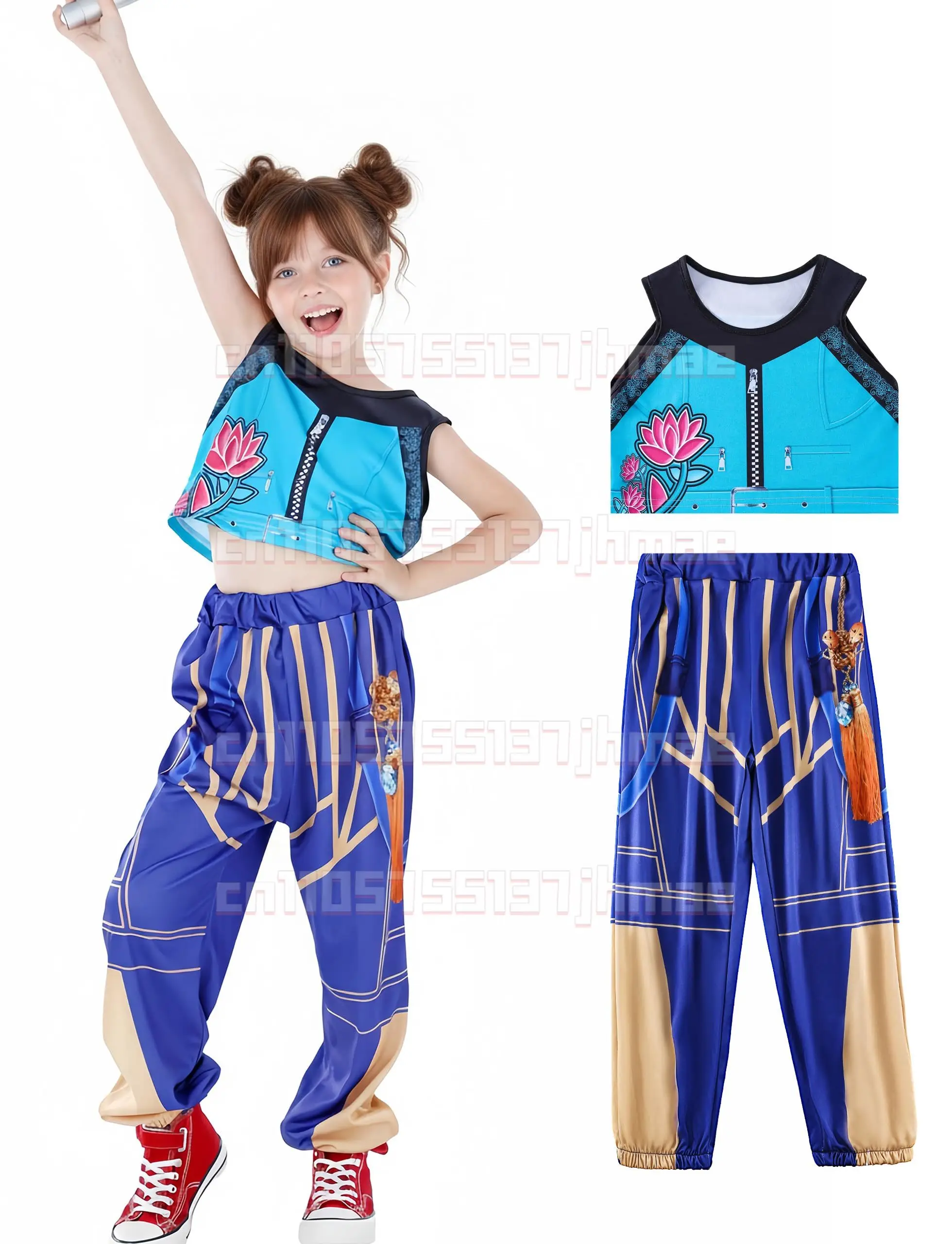 

2025 Zoey Mira Rumi 3D Print Cosplay Costume Halloween Carnival K-Pop Hunters Group Idol Role Play Dress Up Outfit