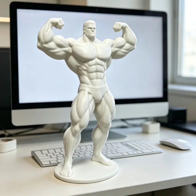 Muskulöse Bodybuilder-Statue 3D-Gedruckte Männliche Muskelmann-Skulptur Fitness-Studio Heim Schreibtisch Kunstdekoration Sammlerstück Ornament