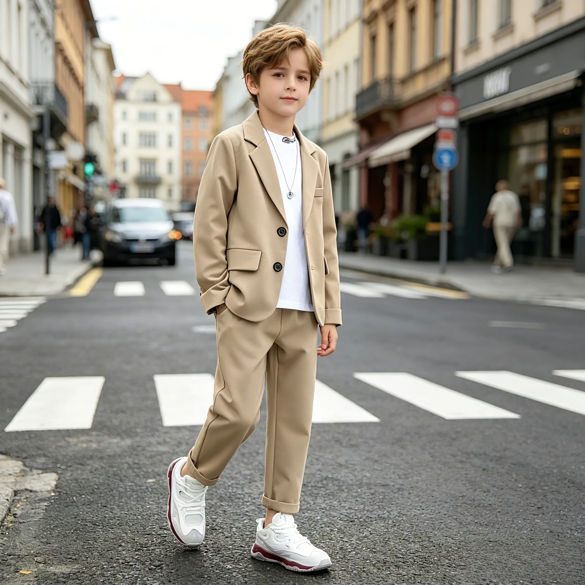Conjunto de Casamentos Formais para Crianças Adolescentes, Uniforme Escolar para Meninos, Calças Blazer Casuais, 6 a 14 Y Crianças, Performance Cosplay, Outono, 2 peças