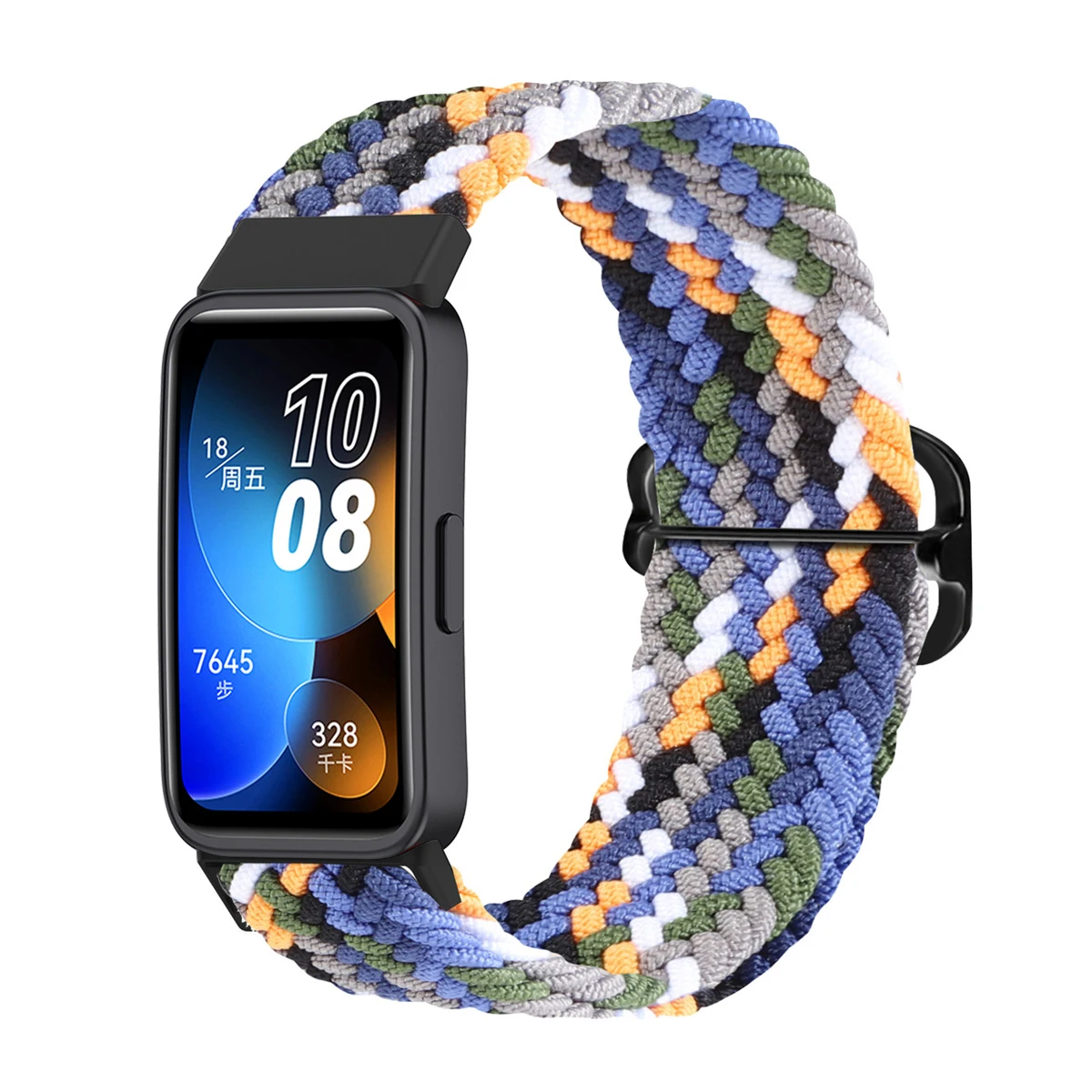 สายรัดสำหรับ Huawei Band 7 8 9อุปกรณ์เสริมสายถักเดี่ยวแบบปรับได้สายรัดข้อมือไนลอนยืดหยุ่นสายรัดข้อมือสายรัดข้อมือ Huawei 8วง