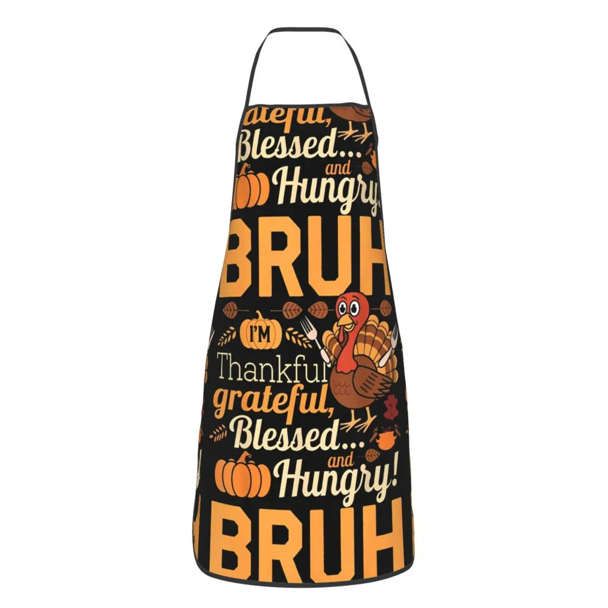 Thanksgiving Bruh Thankful Blessed Apron for Women Men Waterproof Kitchen Bib Polyester Cuisine Cooking Pinafore