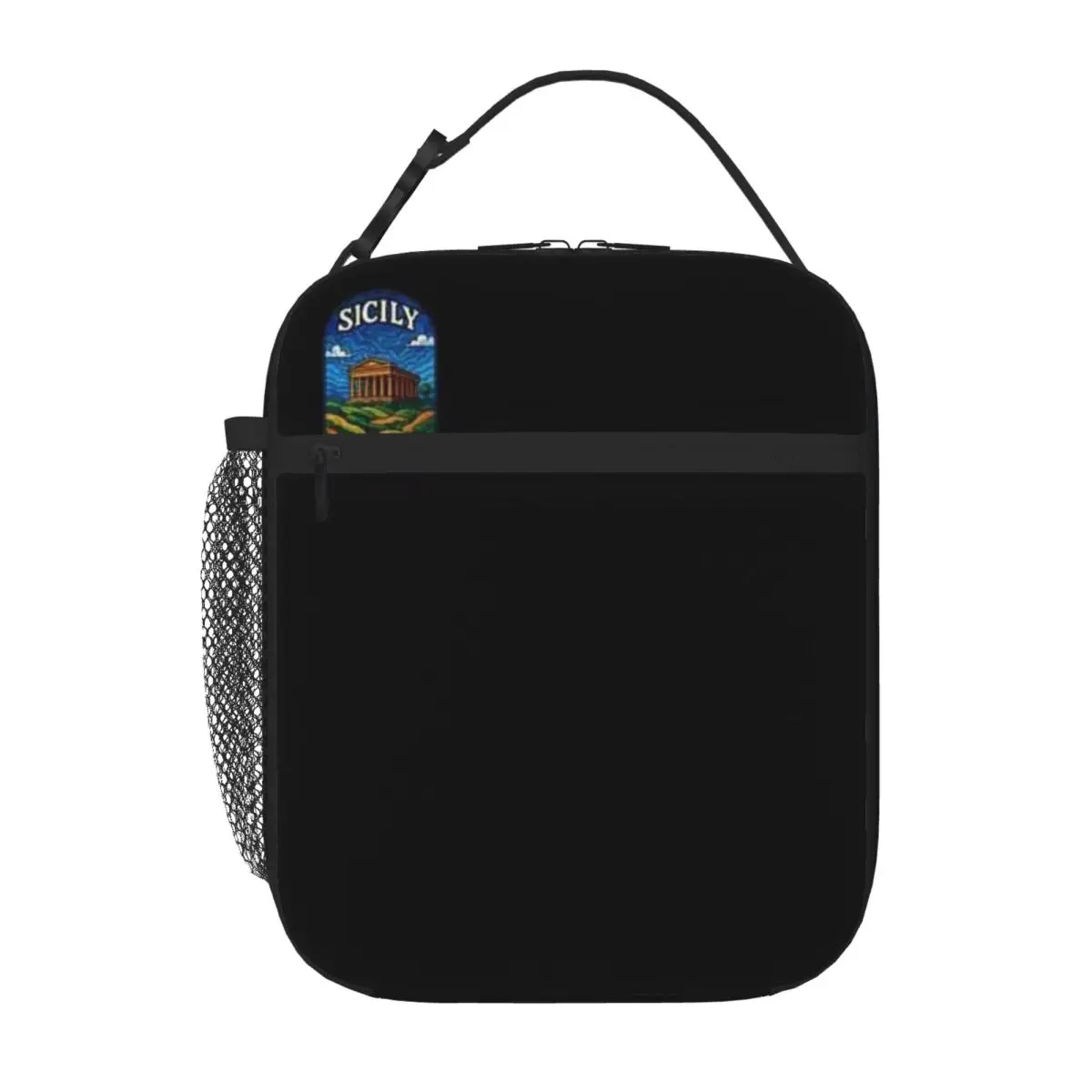 Bestselling Sicily Italy Stained Glass Art Travel Watercolor Cooler Tote Mountain Trip Picnic Lunch Bag