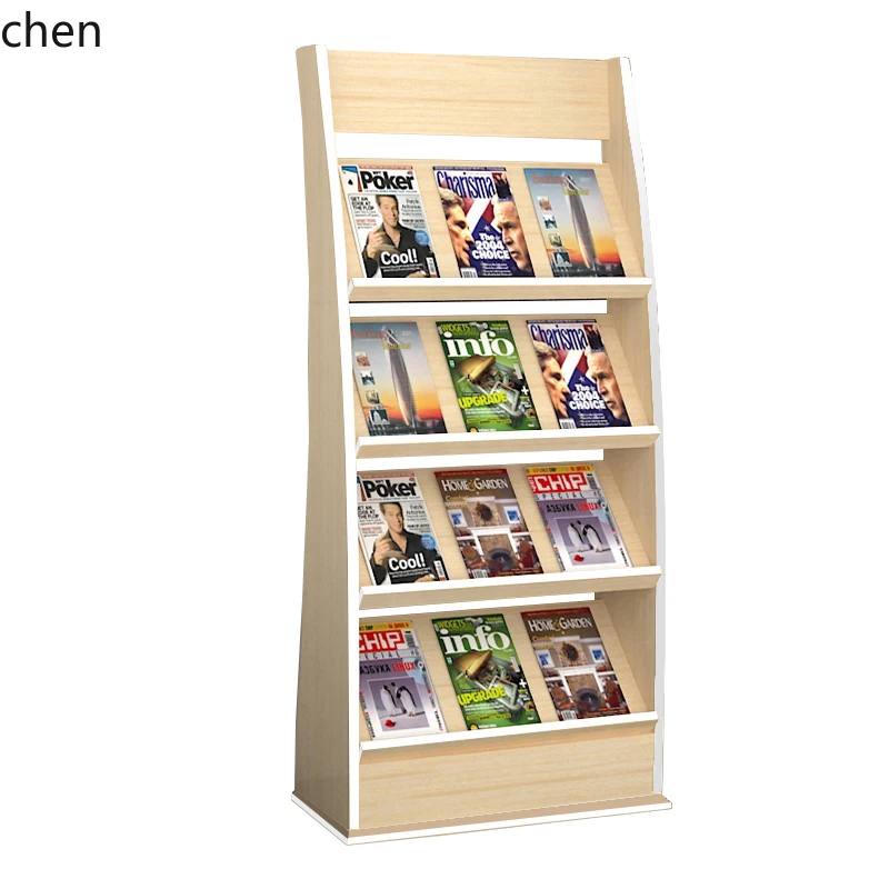 Newspaper  Magazine Rack Floor-standing Brochure Display  Storage Rack Organizer Wooden