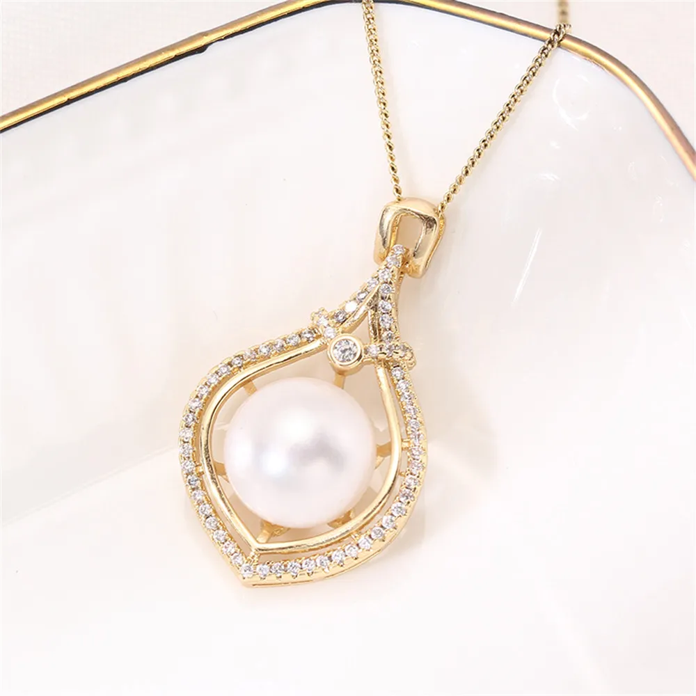 Domestic 14k Gold Coated Electroplated Color Retaining Pearl Pendant Necklace Jewelry DIY Accessories