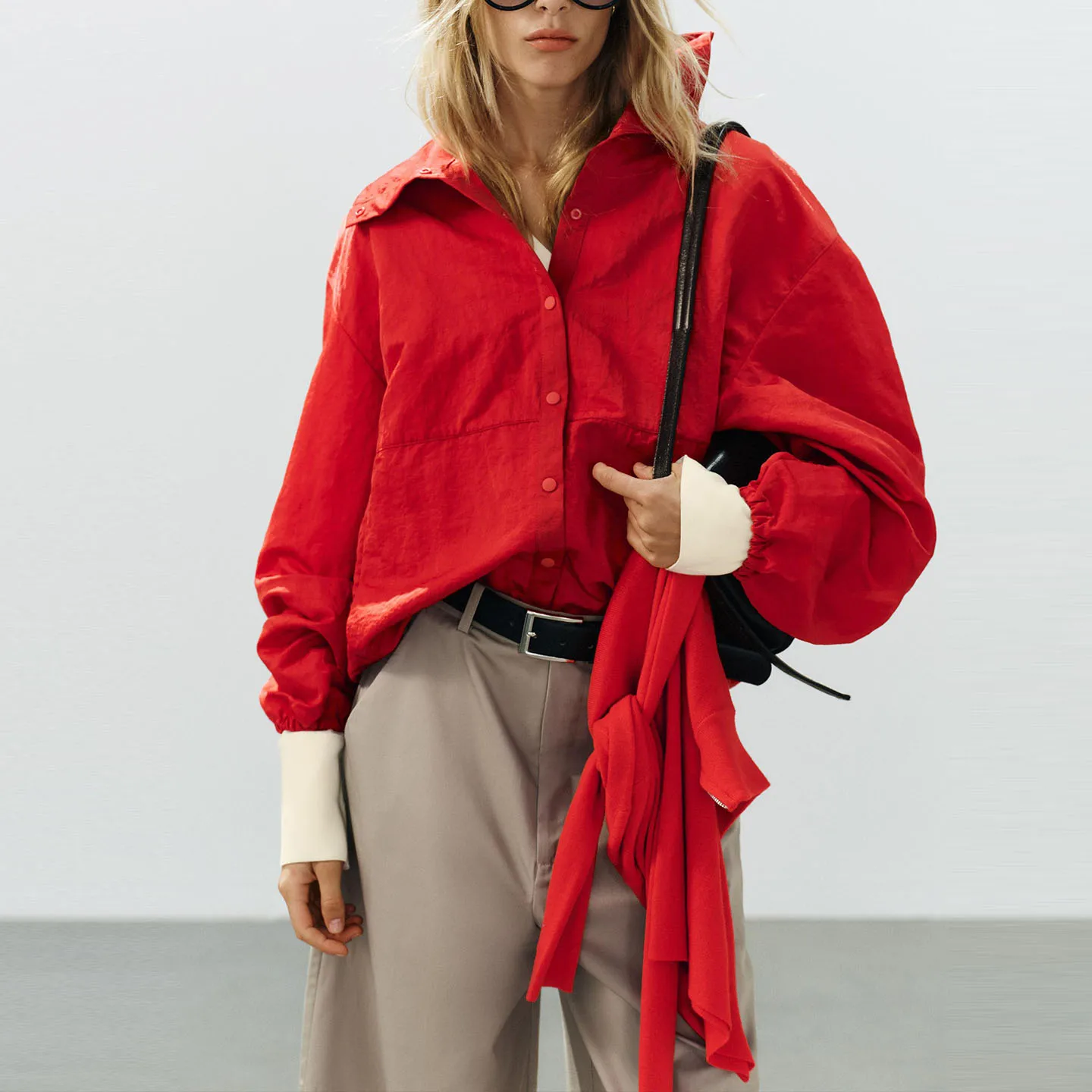 Loose Long Sleeve Stand Collar Button up Outerwear for Women Casual Style Autumn Fashion Women's Short Coat Zadata Brand