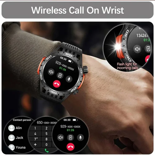 Imagen 2 del producto Reloj inteligente SENBONO para hombre con brújula de iluminación, rastreador de actividad/deporte IP68, resistente al agua, llamada Bluetooth, reloj inteligente para Android IOS