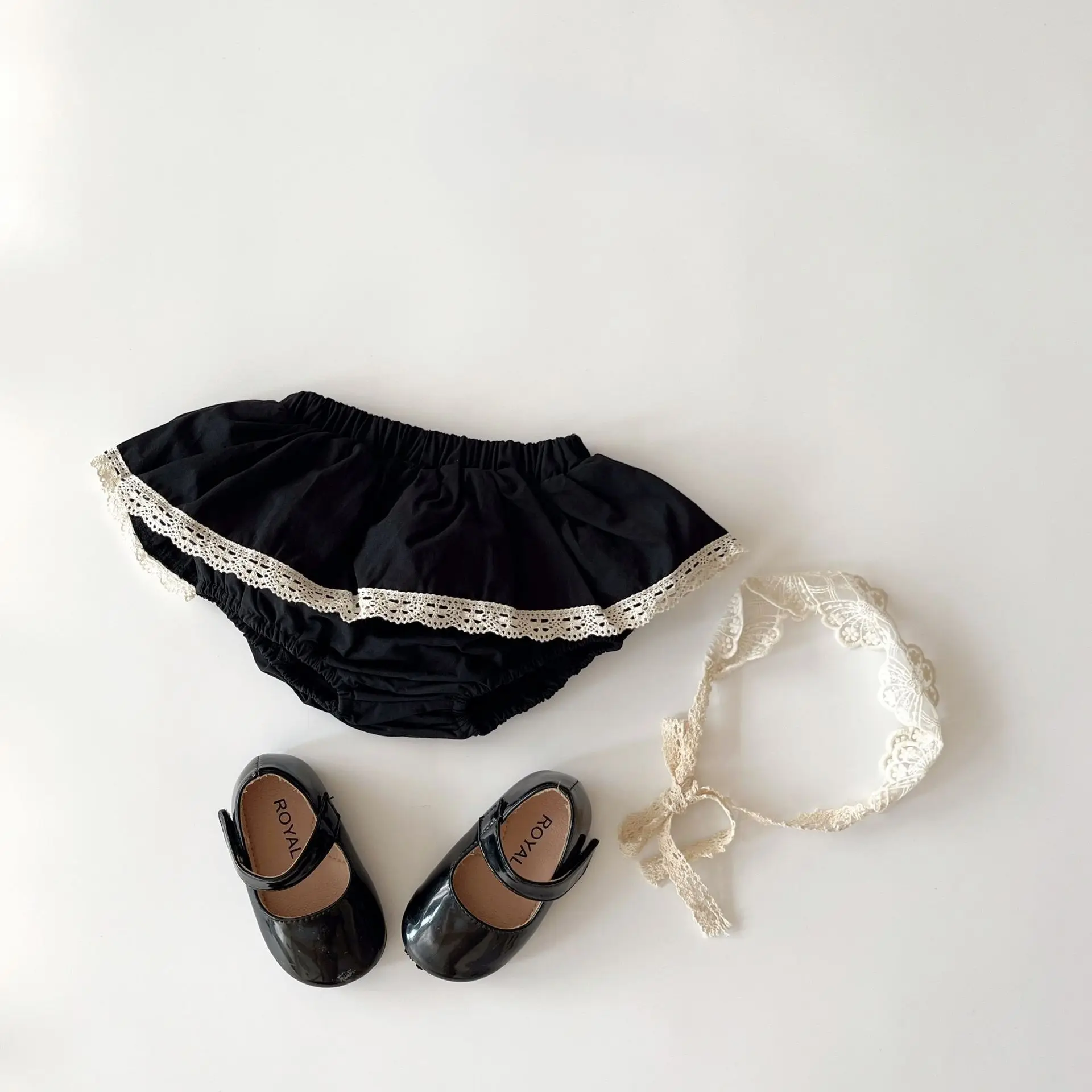 2026 Korean version of trendy girls' fashion hot items, elastic waist bag, fart lace puffy skirt pants