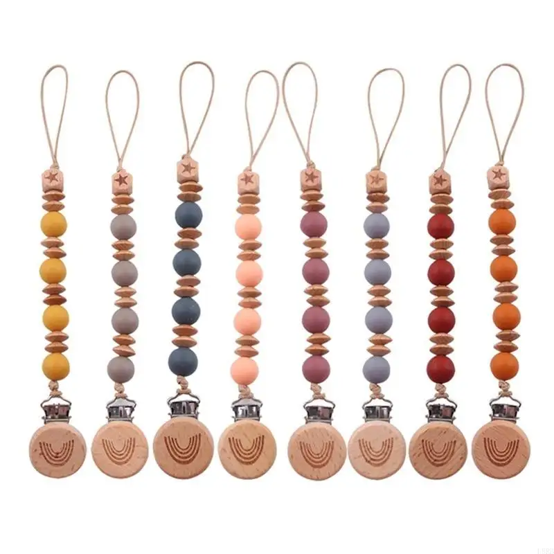 

Baby Pacifier Chain Clip Holder Silicone Beads Teether Toy Pacifier Straps Baby Product Dummy Clip Soother Chain L8RB