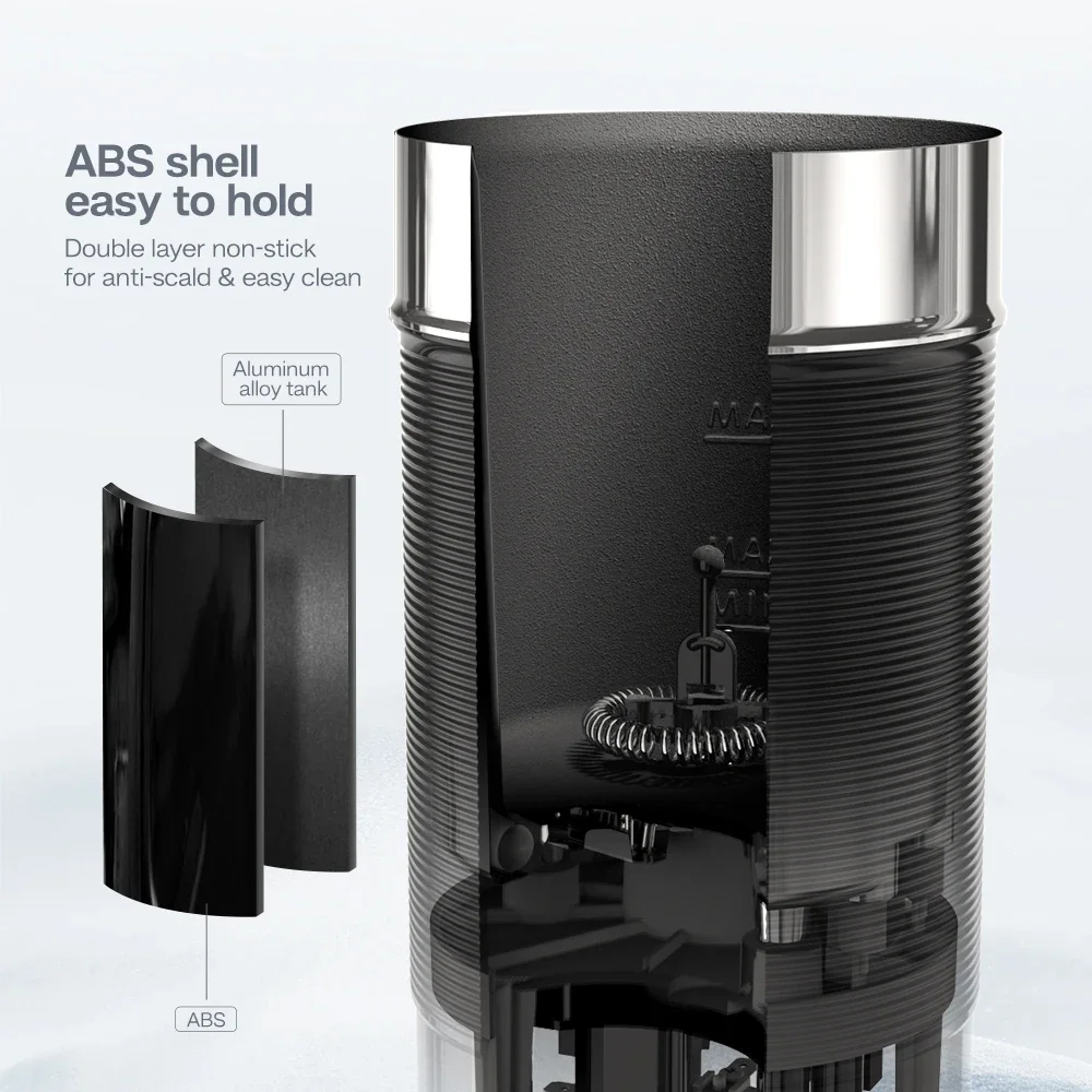 HiBREW مزبد الحليب الكهربائي مزبد رغوة الشوكولاته خلاط الباردة/الساخنة لاتيه كابتشينو التلقائي بالكامل جهاز حفظ حرارة الحليب كول M1A