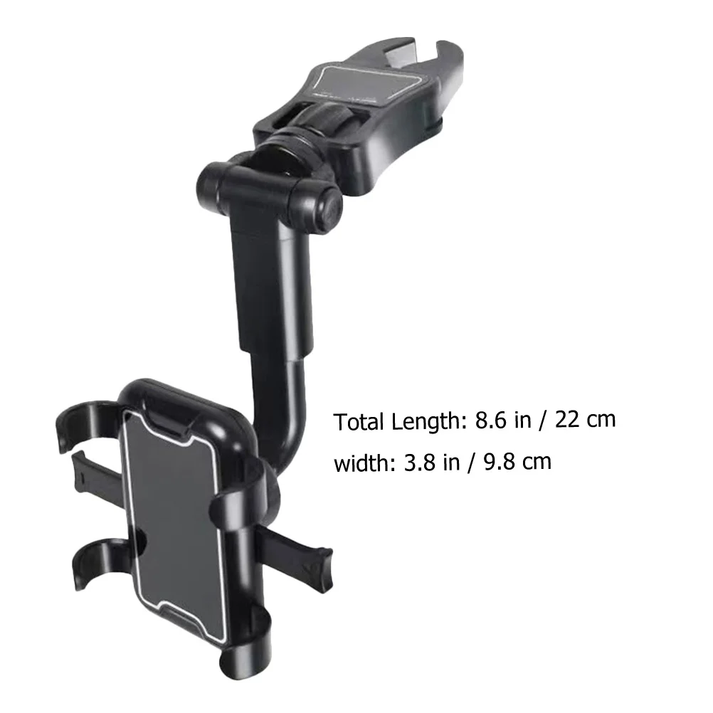 

Car Rearview Mirror Phone Holder Mount for Universal Mobile Devices Rotatable Adjustable Car Phone Holder for Safe Driving