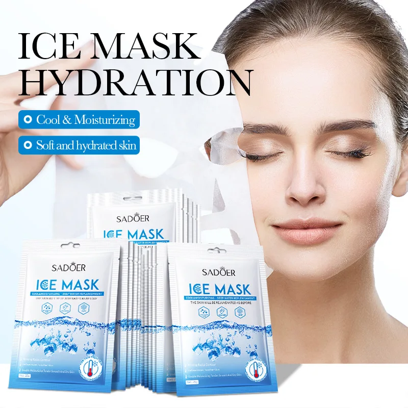 20pcs/lot Moisturizing Ice Facial Mask Deep Hydrating Nourishing Brighten Tone Oil-Control Beauty Face Mask Skin Care Products