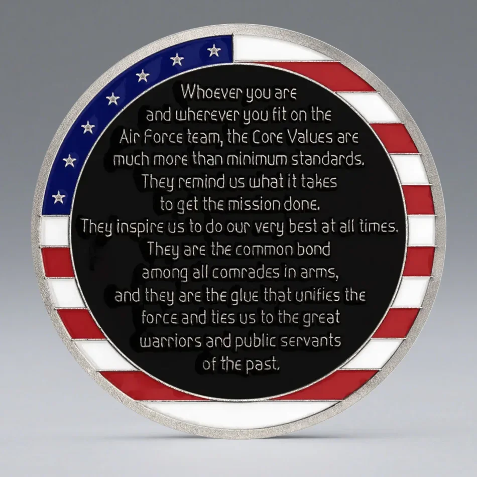 Air Force Ancient Silver Plated Commemorative Coin Integrity First Service Before Self Collectible Coins