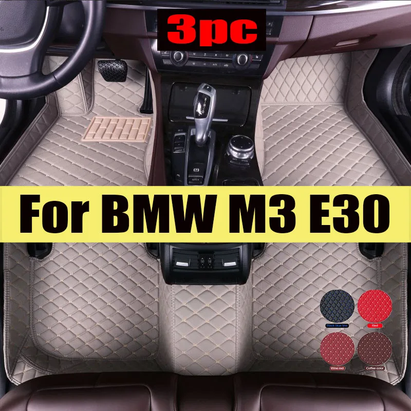 

Car Floor Mat For BMW M3 E30 1986~1991 5 Seats Coupé Leather Floor Mats Carpet Protector Mud Car trunk mat Interior