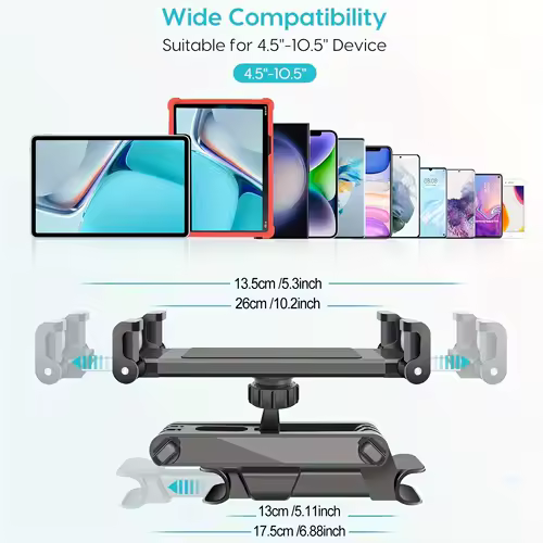 Universal Car Tablet Holder Back Seat Headrest Mount For iPad Air Mini Pro 4-13 Inch 360 Rotation Rear Pillow Phone Clamp Stand - Image 2