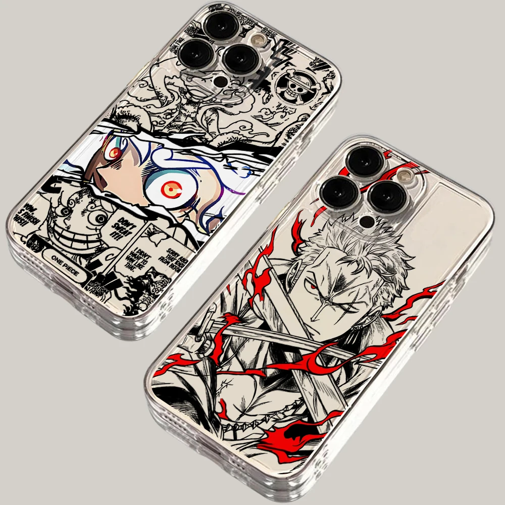 One Pieces Luffy Zoros Phone Case for Samsung Galaxy A57 A56 A55 A54 A52 A37 A36 A26 A17 A16 A07 A06 4G 5G TPU Transparent Cover