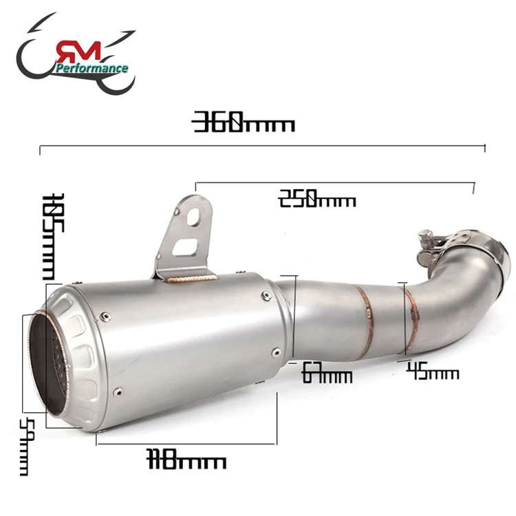 High Performance Slip-On Exhaust Racing Pipe 51mm Universal Modified Parts for YZF-R3 MT03 MT25 R25 Motorcycle