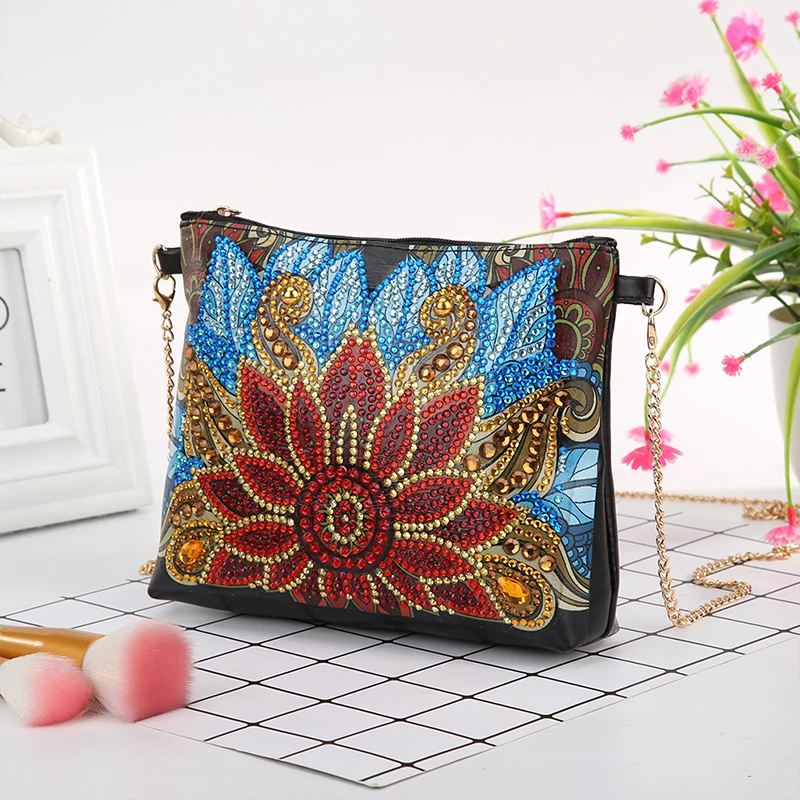 

Colorful Diamond Painting Bag Women's Butterfly Wrist Bag Zipper Wallet Clutch Storage Bag Art Purses Canvas Zipper Handbag