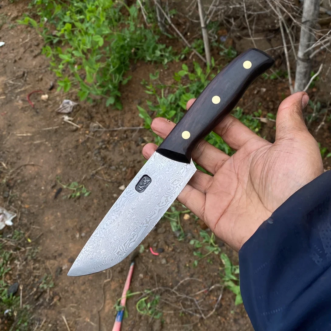 5.5 Inch Utility Knife 300+ Layers Damascus Steel Blade Cleaver Paring Barbecue Slicing Steak Handmade Forged Kitchen Knives