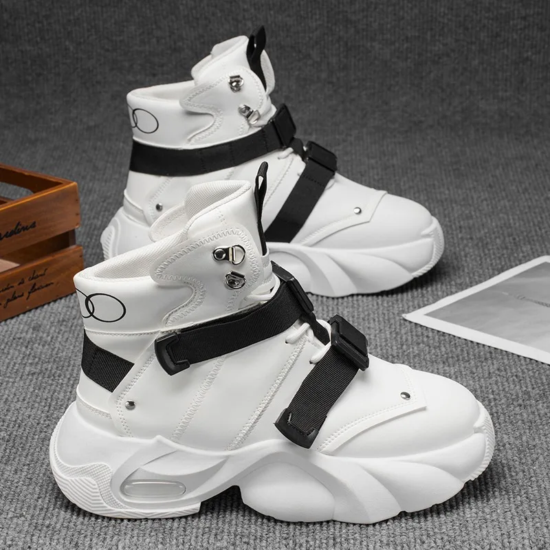 

Shoes for Men High Quality Platform Sneaker Fashion High-top Leather Sports Men Shoes Thick-soled Casual Shoes Zapatillas Hombre