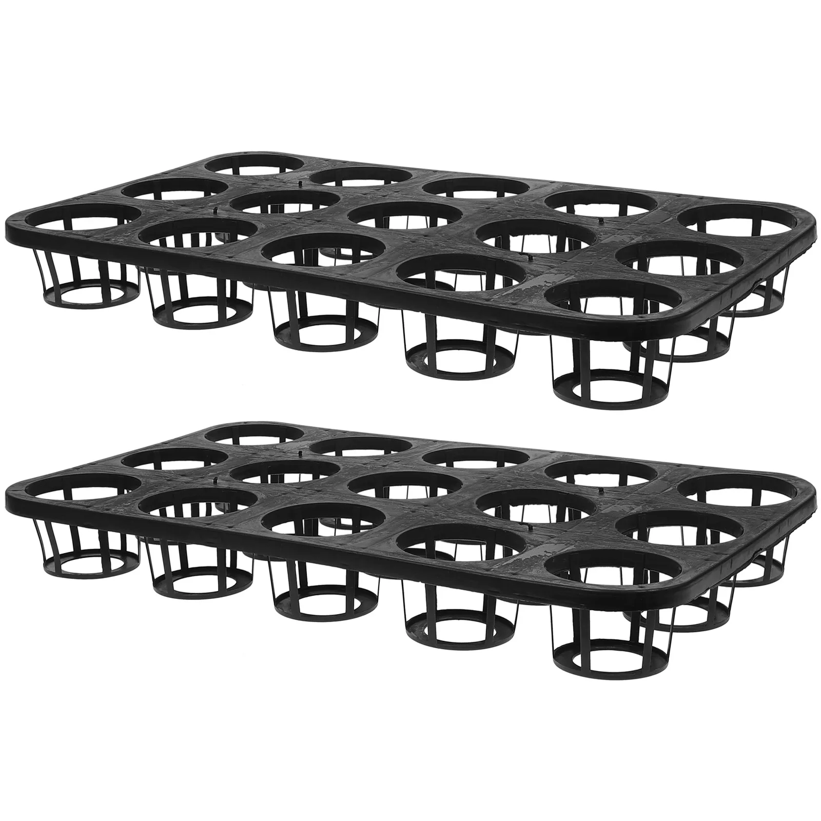 

Rectangular 15 Hole PP Seedling Trays Durable Lightweight Gardening Germination Black Easy Clean Storage Potted Plants Growing