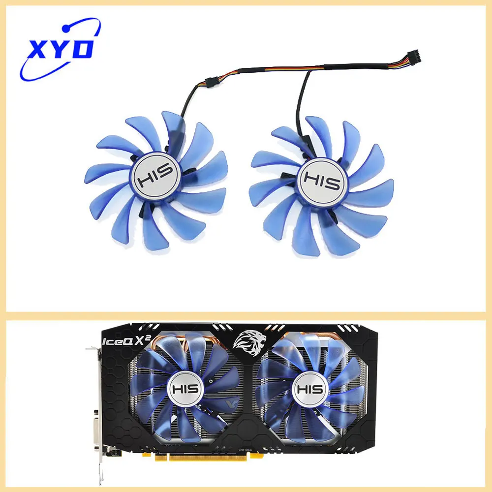 NEW  87MM 95MM CF9010H12S FDC10U12S9-C For HIS RX 470 480 570 580 590 IceQX2 OC graphics card cooling fan