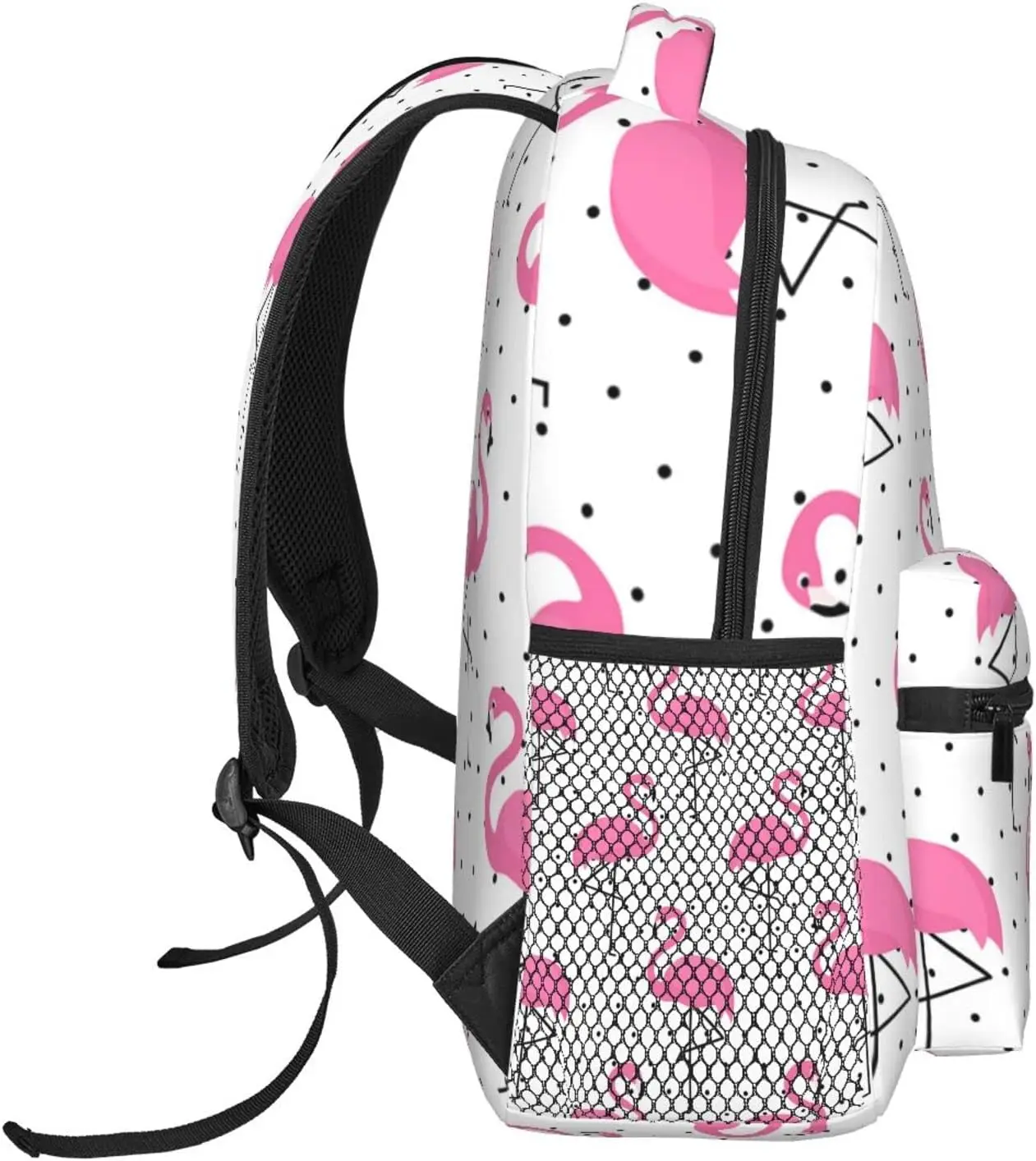 Pink Flamingo Pattern Dots Stylish Casual Backpack Purse Laptop Backpacks With Multiple Pockets Computer Daypack Work Business