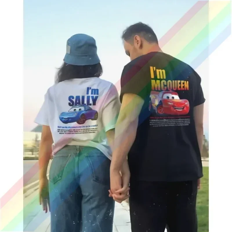 

TEWSummer New Style Cars Matching Shirt, L. Mcqueen and Sally Couple T-shirt, Kachow L. Mcqueen, Im Lightning Sally Cars Shirt