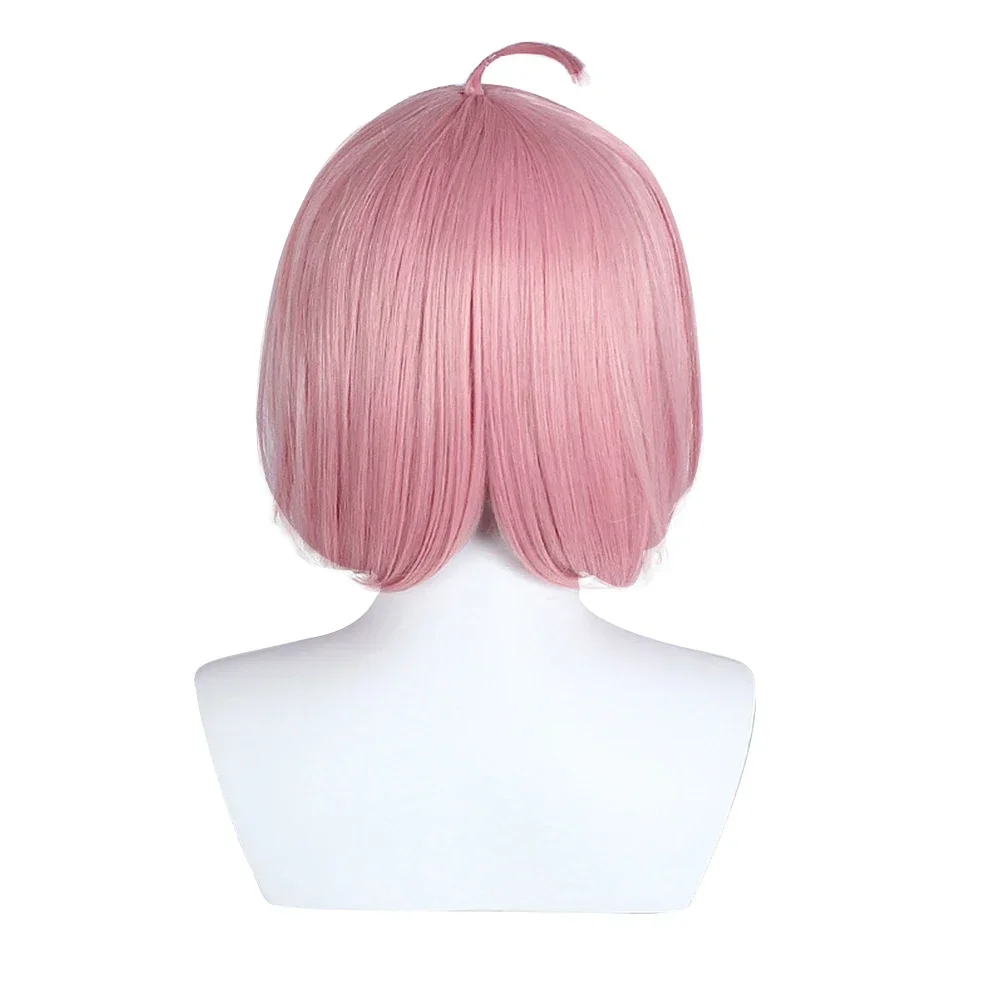 RANYU Anime Cosplay Wig Synthetic Short Straight Adults Kids Pink Bob Fluffy Hair Woman Wig For Party