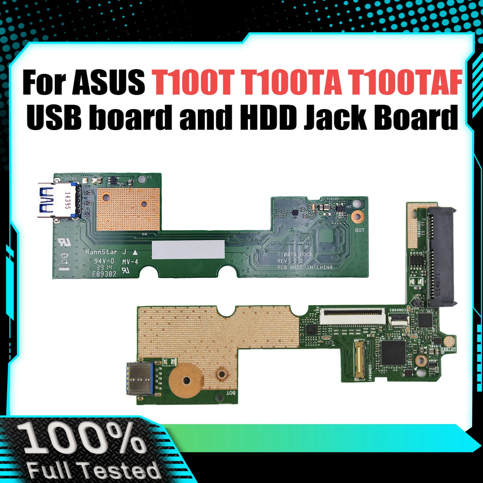 For Asus T100t T100TA T100TAF USB connector port board and Laptop HDD Jack Board 100% Tested Fast Ship