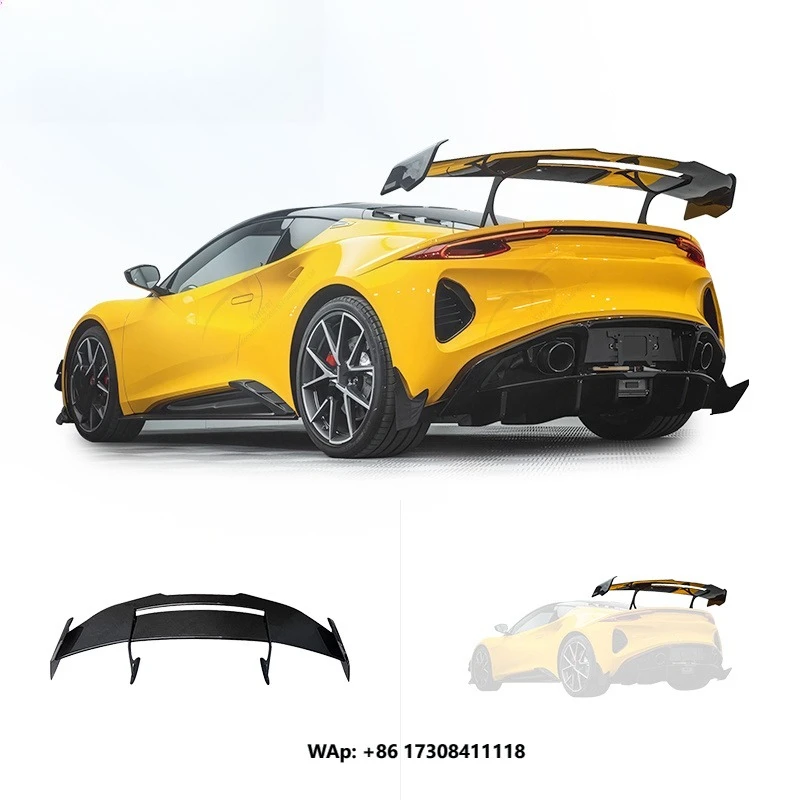 Lotus Emira Body Kit Upgrade MK Style Carbon Fiber Car Spoiler Trunk Spoiler Rear Wing Polished Finish XINFEI Brand Car Exterior