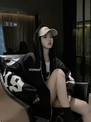 New autumn and winter trend brand fashion hooded and fleece thick warm long sleeve senior sense loose large size hoodie