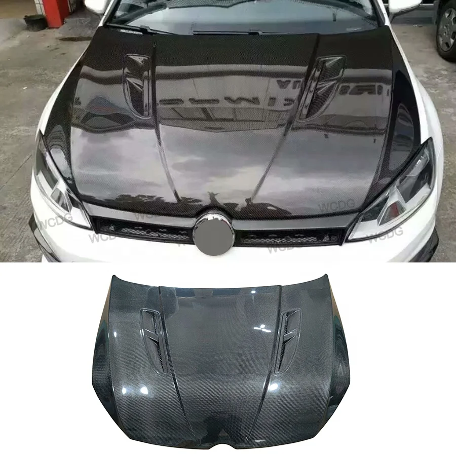 

Carbon Fiber Front Hood for Volkswagen Golf 7 7.5 MK7 2014-2018 R-line Gti Front Engine Hood Bonnet Air Vent Cover Bodykit